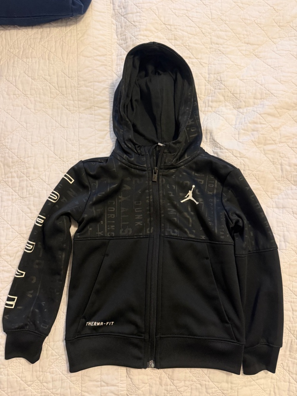 Jordan Black Therma-Fit Full-Zip Hoodie for Kids